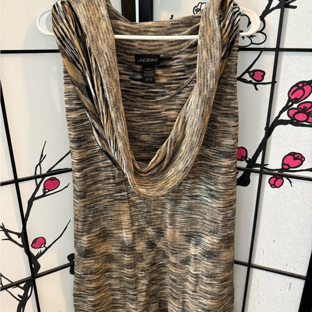 Lane Bryant Cream Ruched Sleeveless Tank Top